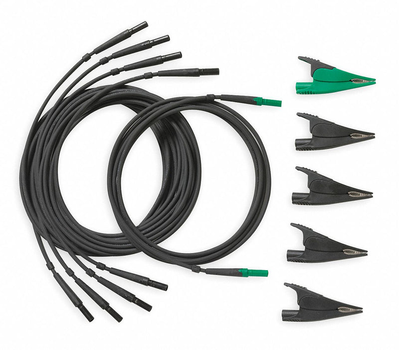 Fluke TLS-430 – Test Leads and Alligator Clips (4 black, 1 green)