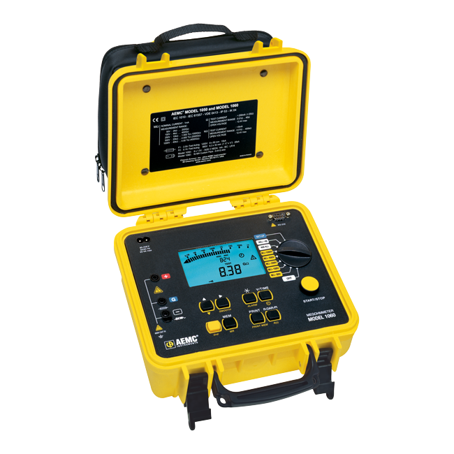 AEMC 1060 Digital Megohmmeter with Analog Bargraph and DataView Software, 1000V