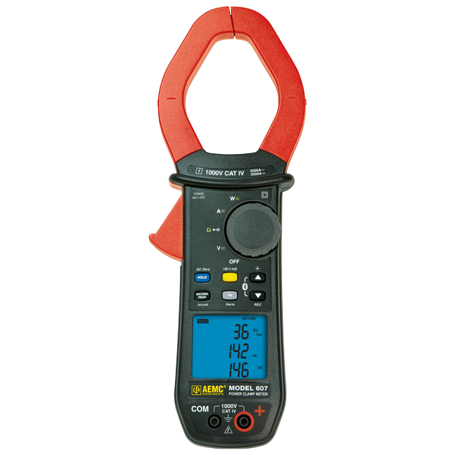 AEMC 607 Power Clamp Meter/Data Logger, 1000 V AC/DC, 2000 A AC/3000 A DC