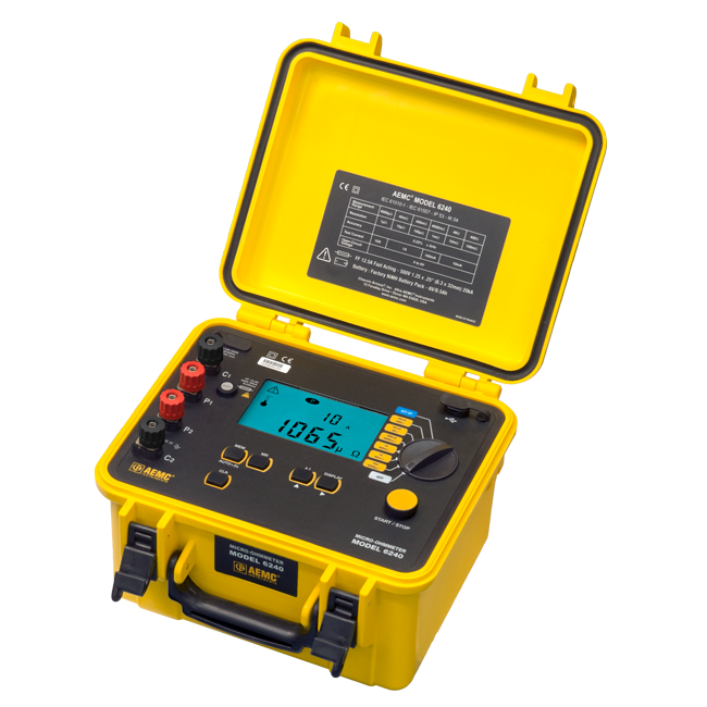 AEMC 6240 Micro-Ohmmeter with DataView Software, 10A