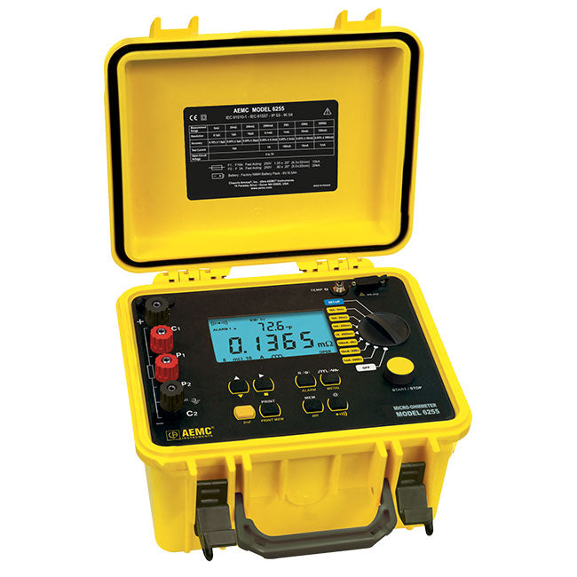 AEMC 6255 Micro-Ohmmeter, 0.05% Accuracy, 10A