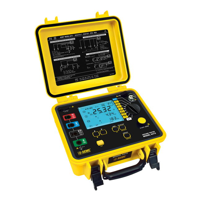 AEMC 6472 Kit-300ft Ground Resistance Tester Kit, 2-Clamp, 4-Point, 300ft