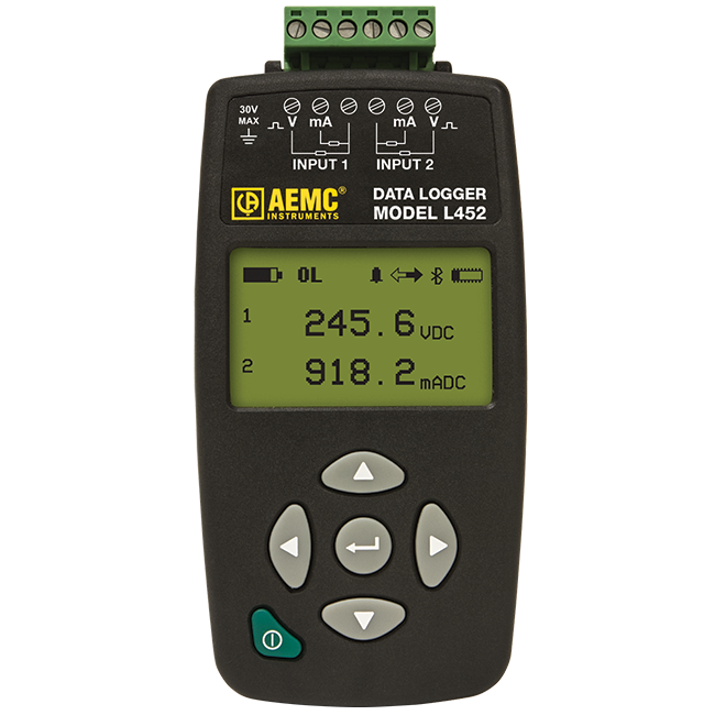 AEMC L452 DC Current/Voltage Data Logger, 100mV/1V/10V DC