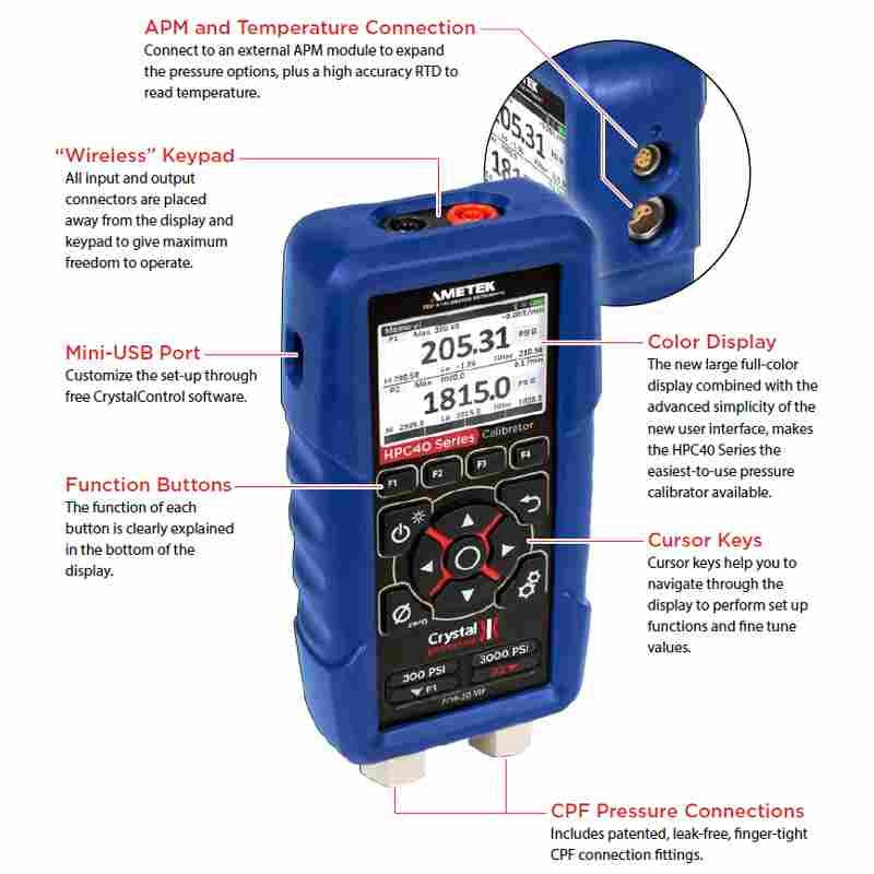 Crystal HPC40 Series Pressure Calibrator