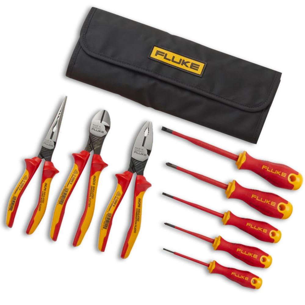 Fluke IKST7 Insulated Hand Tools Starter Kit - 5 Screwdrivers, 3 Pliers, 1000V