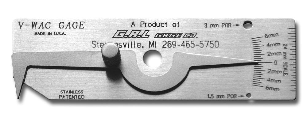 GAL Gage #5 V-WAC Single Weld Gauge Metric