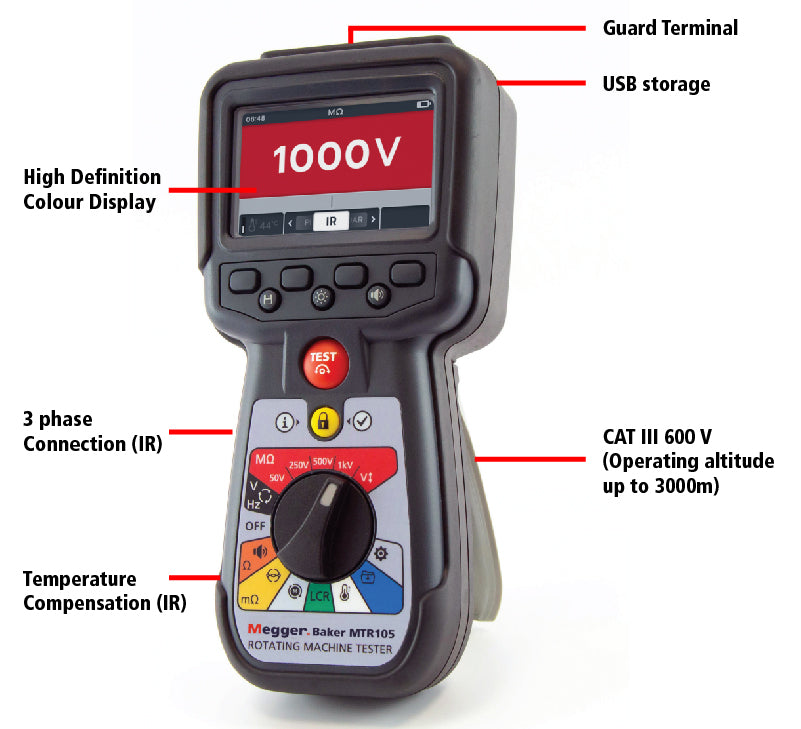 Megger MTR105 Hand Held Motor Tester 1 kV