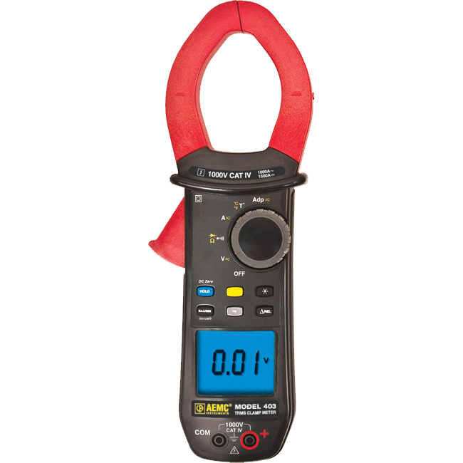 AEMC 403 True RMS Clamp Meter with Temperature, 1000A AC/1500A DC
