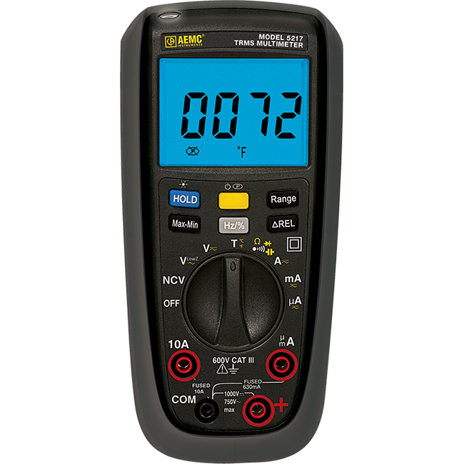AEMC 5217 True RMS Multimeter with Frequency/Duty Cycle, 6000 counts, 750V AC/1000V DC