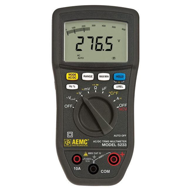 AEMC 5233 True RMS Multimeter with Non-Contact Voltage Detection and Temperature
