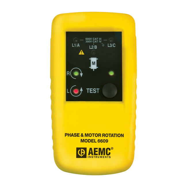 AEMC 6609 3-Phase Rotation Meter, Pr-1, 100-600V AC
